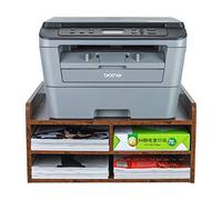 PAG 3-Tier Desktop Printer Stand With Storage,Multi-Purpose Desk Tidy Organiser with 3 Open Compartments For Office Home School,Antique Brown