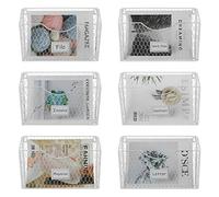 PAG 6 Pockets Mesh Metal Hanging File Holder Wall Mount Mail Organizer Magazine Rack with Tag Slot For Office Home School, White