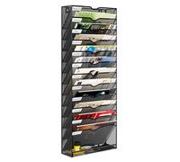 PAG-Mass 13-Tier Wall Magazine File Organizer Hanging,A4 Wall Mounted Document Holder Paper Storage Organiser For Office Home School,Black