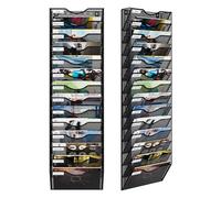 PAG-Mass 14-Tier Wall Magazine File Organizer Hanging,A4 Wall Mounted Document Holder Paper Storage Organiser For Office Home School,Black
