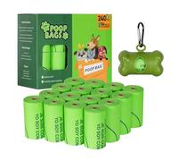 PAG-Mass 16 Rolls 240 Counts of Biodegradable Dog Poo Bags,Extra Thick Strong 100% Leak Proof Poop Waste Bag Rolls for Dogs,include 1 Adjustable Dispenser,Jasmine Scented(Green)