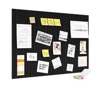 PAG-Mass Felt Bulletin Board Wall Tiles with Removable Adhesive,90×60cm Vision Board Kit for Wall Decorative,Notice Memos Pin Board for Home Office Kitchen,6 Pack-Black