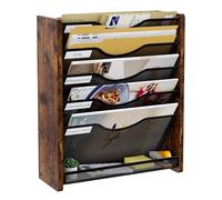 PAG-Mass Wall File Organizer,6 Tier Mesh Mail Organizer Wall Mounted,Hanging File Holder,Magazine Rack for Documents,Magazine,Literature,File,Mails,Envelopes