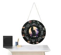 Pagan Decor, Pagan Witch Sign 12" with Wiccan Holidays, Wiccan Wall Decor Wheel of the Year Witch Calendar Yule Altar with Celestial Sign Gift for Men Women