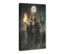 Pagan Magic And Witch Goddesses - Dark Gothic Fantasy Art Canvas Poster Bedroom Decor Landscape Office Room Decor Gift 08x12inch(20x30cm)