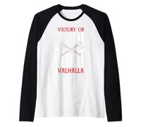 Pagan Norse Life Victory Or Valhalla Norse Vikings USA Flag Raglan Baseball Tee