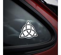 Pagan Triquetra Celtic Trinity Knot Symbol Vinyl Decal Sticker, Pagan Norse Wicca Witchcraft Occult Druid Viking Mythology Magic Symbol, Car Window Bumper 4x4 Laptop Wall Bike Home Decor
