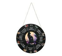 Pagan Wheel Of The Year Calendar | 12'' Vintage Wheel Of The Year Wicca Door Sign,Wicca Door Sign for Celebrations, Witch Calendar Wall Decor for Housewarming