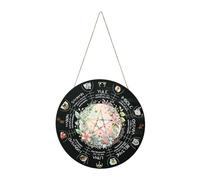 Pagan Wheel Of The Year Wall Decor | 12'' Vintage Wheel Of The Year Wicca Door Sign | Witch Calendar with Yule Altar Celestial Sign | Pagan Witch Sign Celestial for Colleagues Friends
