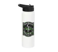 Pagan Witchcraft Cauldron Moon Raven Skull Art Stainless Steel Insulated Water Bottle