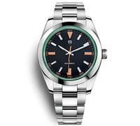 Pagani Design 1733 Fashion Men's Automatic Watches, Japan NH35A Movement Stainless Steel Band 100M Waterproof, Casual Man 40MM Mechanical Self Winding Watch (Green)