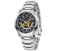Pagani Design 1788 GMT Automatic Watches for Men High-end NH34 GMT Movement Stainless Steel Band 100M Waterproof Luxury Fashion Men's Watches with Dual Time Zone (Black)