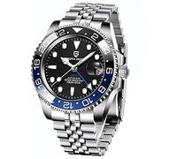 Pagani Design GMT Mechanical Men's Watch NH34 Movement Automatic Watch Ceramic Bezel Stainless Steel Automatic Watch Gift for Men(Five Pearls Black Blue-5)