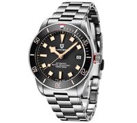 Pagani Design Japanese Automatic Movement Waterproof Mechanical Watch, Men's Stainless Steel Aluminum Bezel Calendar Display Fashion Business Luminous Watch, Yellow, Mechanical
