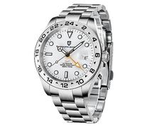 Pagani Design Men's Analogue GMT Automatic Self-Wind Mechanical Watch with Stainless Steel Bracelet PD1682/PD1693