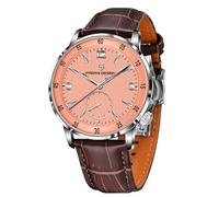 Pagani Design Men's Automatic Watch 42MM Large Dial Mechanical Movement Stainless Steel Bezel Sapphire Glass Lens 100M Waterproof Simple Easy to Read Casual Business Leather Strap(Silver Coffee)