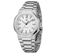 Pagani Design Men's Automatic Watch, Automatic Chronograph, Business Watch, Men's Stainless Steel Bracelet, Sapphire Watch, 100M Water Resistant, ST16 Automatic Movement. (White)