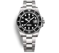 Pagani Design Men's Automatic Watch Business Waterproof Analog Automatic Watch Ceramic Movement Rotating Bezel Sapphire Crystal 100M Waterproof Stainless Steel Luxury Watches. (Black)