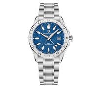 Pagani Design Men's GMT Automatic Watch Mechanical Sapphire Glass Fixed Bezel 100 Meters Waterproof Stainless Steel Luminous Sport Men's Watch(Steel Blue-4)