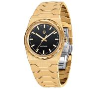 Pagani Design Men's Watch 7 mm Ultra Thin Stainless Steel Case 100 m Waterproof with Sapphire Glass Japanese Quartz Movement Minimalist Design 37 mm Elegant Watch Men (Gold Black)