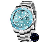 Pagani Design Men's Watch Automatic Mechanical Watch, NH35 Movement, 40 mm Sapphire Glass 316L Stainless Steel, 100 m Waterproof Business Watches, sky blue, Bracelet