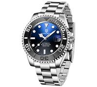 Pagani Design Men's Watch Japan NH35A Sport 100M Waterproof Stainless Steel Automatic Men's Watch, Three way black blue-9, Bracelet
