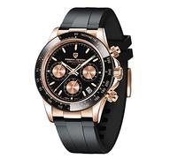 Pagani Design Men's Watch Multifunction Men's Sports Clock Quartz Chronograph Japan VK63 Movement Stainless Steel Strap Automatic Date 100M Water Resistant 2022 (Rose Black KC-1664)