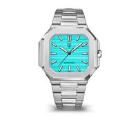 Pagani Design New Men's 42mm Quartz Stainless Steel Luminous Waterproof Fashion Business Watch (Steel Sky Blue)