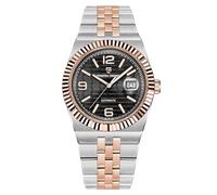 Pagani Design New Men's Wrist Watch Japanese Automatic Movement Stainless Steel Case 10ATM Waterproof Luminous Casual Business Dress Watch with Date (Gold and Black)