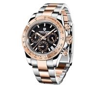 Pagani Design PD-1644 Quartz Men's Watch, Date, Sapphire Lens, 316L Stainless Steel, Ceramic Bezel, VK63 Movement, Water Resistant Watch, Men's Sport Waterproof Chronograph Watch, Gold Black 1644-LP