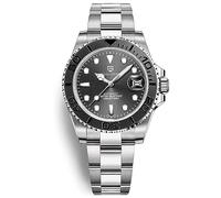 Pagani Design PD-1651 Men's Watches Automatic Mechanical Stainless Steel Wrist Watch for Men Japanese NH35 Movement 100M Waterproof Synthetic Sapphire Glass Ceramic Bezel (Black Oyster PD-1651)