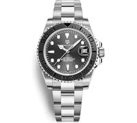 Pagani Design PD-1651 Men's Watches Automatic Mechanical Stainless Steel Wrist Watch for Men Japanese NH35 Movement 100M Waterproof Synthetic Sapphire Glass Ceramic Bezel (Black Oyster PD-1651)