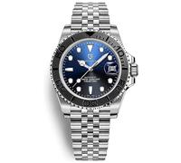 Pagani Design PD-1651 Men's Watches Automatic Mechanical Stainless Steel Wrist Watch for Men Japanese NH35 Movement 100M Waterproof Synthetic Sapphire Glass Ceramic Bezel (Black Blue Jubilee PD-1651)