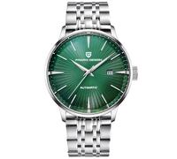 Pagani Design PD2770 Fashion Men's Automatic Mechanical Watch Stainless Steel Waterproof Leather Strap Simple Business Sports Wristwatches (Green-Steel)