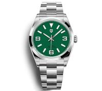 Pagani Design Watches for Men Automatic Japanese Mechanical Movement NH35 200 metre Water Resistance Stainless Steel Bracelet Synthetic Sapphire Crystal (Steel Bracelet Green)