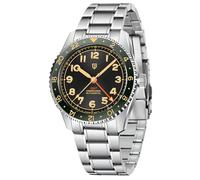Pagani Design Watches for Men Automatic Mechanical GMT Watch Japan NH34 Movement Stainless Steel 40mm Waterproof Diver Business Men's Wrist Watches, Black Green