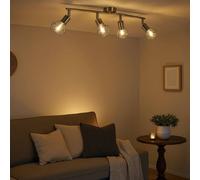 Pagazzi Arrigo 4 Light Split Bar Ceiling Light in Silver Pagazzi Silver