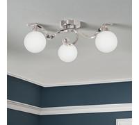Pagazzi Bombo 3 Light Semi Flush Ceiling Light in Silver Pagazzi Silver