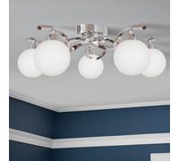 Pagazzi Bombo 5 Light Semi Flush Ceiling Light in Silver Pagazzi Silver