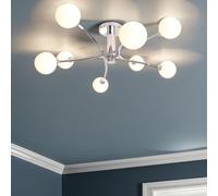 Pagazzi Bombo 8 Light Ceiling Light Polished Chrome in Silver Pagazzi Silver