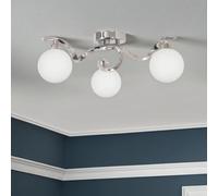 Pagazzi Bombo Polished Chrome Semi Flush 3 Light Ceiling Light