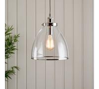 Pagazzi Brunswick Polished Nickel Ceiling Pendant in Clear Pagazzi Clear