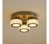 Pagazzi Dilan 3 Light Antique Brass Led Flush Ceiling Light in Gold Pagazzi Gold