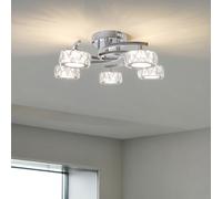 Pagazzi Dilan 5-Light Polished Chrome Led Semi-Flush Ceiling Light in Silver Pagazzi Silver