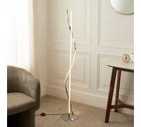 Pagazzi Hyde Chrome & Crystal Led Floor Lamp in Silver Pagazzi Silver