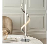 Pagazzi Hyde Chrome & Crystal Led Table Lamp in Silver Pagazzi Silver