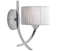 Pagazzi Justina Polished Chrome Wall Light with Silver String Shade Pagazzi Silver