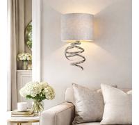 Pagazzi Kasi 1 Light Polished Chrome Wall Light with Grey Shade in Silver Pagazzi Silver