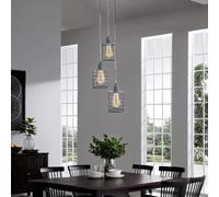 Pagazzi Keaton 3 Light Pendant Concrete Effect Ceiling Light in Grey Pagazzi Grey