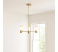 Pagazzi Lighting Maya 3-Light Antique Brass Semi-Flush Ceiling Light